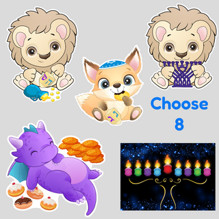 8 Hanukkah stickers