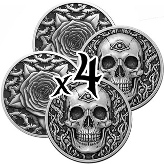 Silver Skull Luck Token Pack of 4