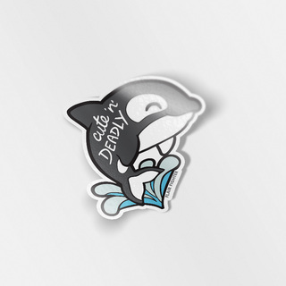 Vinyl Sticker "Cute n Deadly" Orca Killer Whale