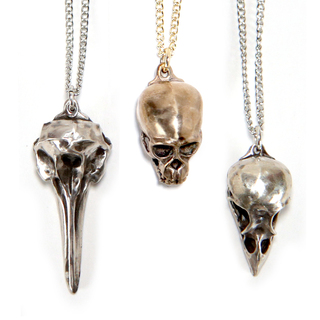 3 Skull Pendants in Bronze (Collection 8 only)