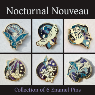 Nocturnal Nouveau Pins | Flora & Fauna Set