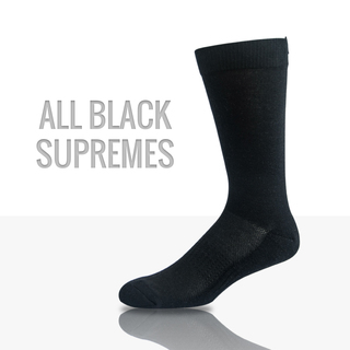 Athletic Dress Socks All Black Supremes