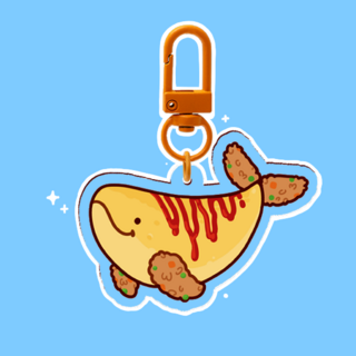 Omelette Whale Acrylic Keychain