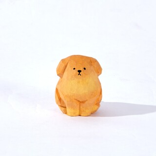 Yeyo Carved Wooden Chubby Golden Retriever