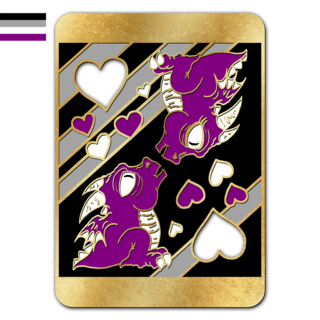 Pride Derpy Dragon Pin - Asexual/Ace