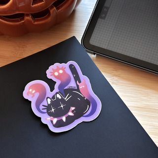 Demon Kitty Matte Vinyl Sticker