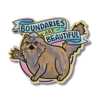 "Boundaries are Beautiful" wooden 3" magnet