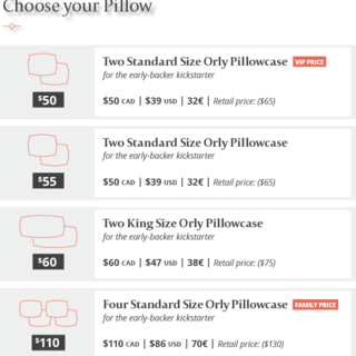 Two Orly pillowcases Standard