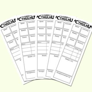 The Curse of Cthulhu Stat-Tracker Bookmark x 5