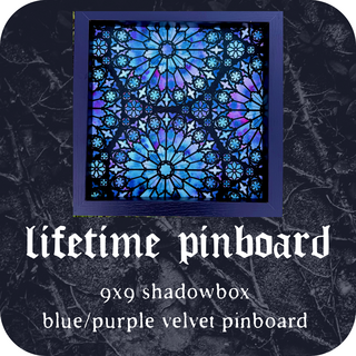 LIFETIME PINBOARD- PURPLE Stained glass window velvet
