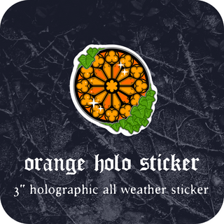 STICKER- Orange holo Round window sticker