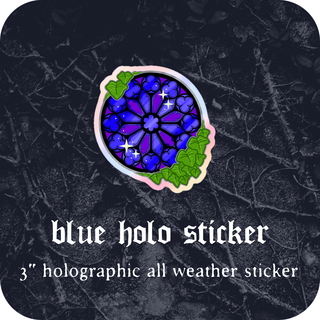 STICKER- Blue holo Round window sticker