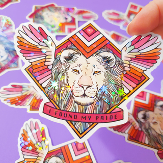Lesbian Pride Lion Sticker