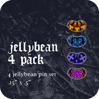 JELLYBEAN- stained glass window 4 pin set