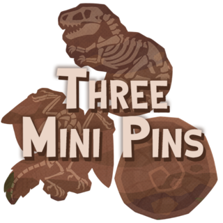 Set of Three Mini Fossil Pins