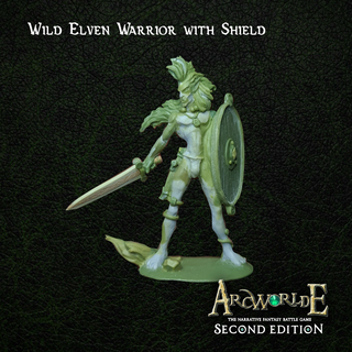 (Metal) Wild Elven Warrior with Shield