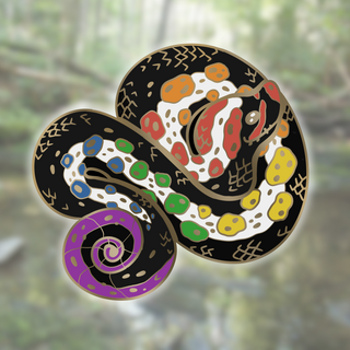 Rainbow Snake 2" Pin