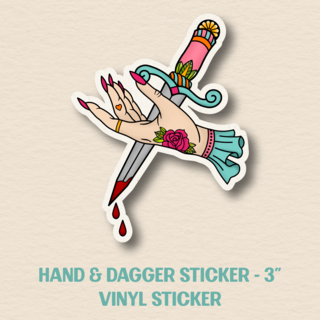 The Hand & Dagger Sticker - Light - 3"