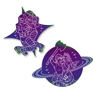 Lesbians in Space Vol 1 & Vol 2 enamel pin