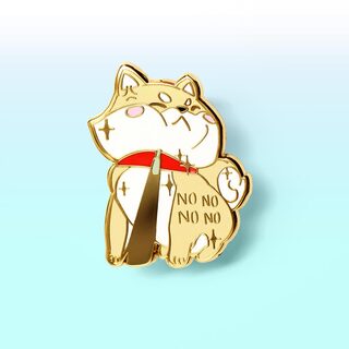 Enamel Pin Cream Shiba Inu Stubborn NO NO NO NO