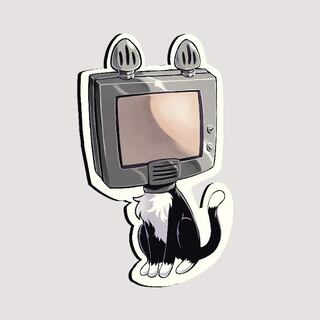 TV Cat Magnet