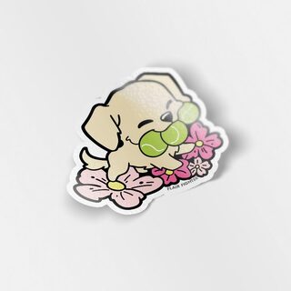 Vinyl Sticker Tennis Ball Golden Retriever