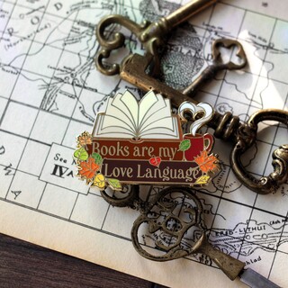 books are my love language enamel pin