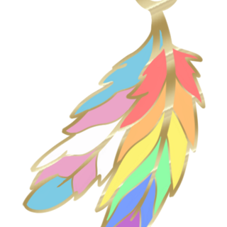 pride feather mini charm