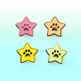 Star Paws Mini Enamel Pins [SET A - Red, Orange, Yellow, Green]