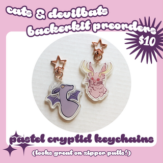 2.5" Double Sided Cryptid Cuties Acrylic Keychains