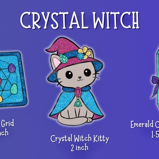 Crystal Witch Pin Set