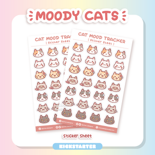 Cat Mood Tracker Sticker Sheet
