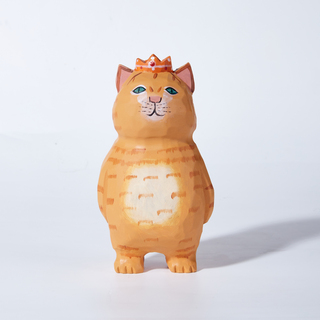 Roro Carved Wooden Ginger Cat