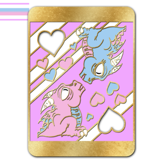 Pride Derpy Dragon Pin - Bigender