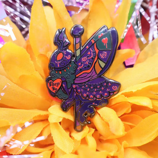 They/he Mothman pronouns cryptid carousel enamel pin