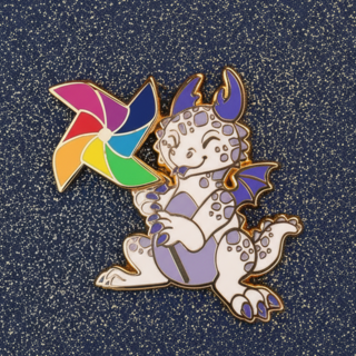 Lilac Pinwheel Dragon Enamel Pin