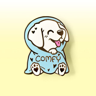 Enamel Pin Comfy Golden Retriever