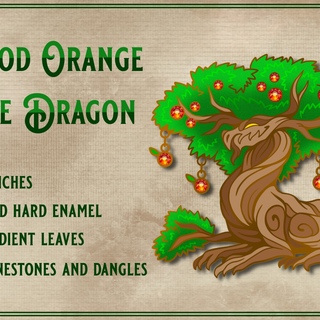 Premium Orange Dragon Enamel Pin