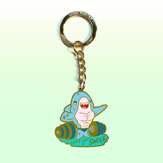 Keychain Let's Get Swole Shark