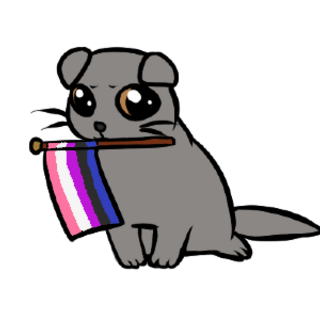 Genderfluid flag cat pin