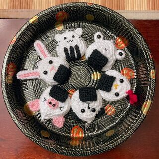 Crochet Onigiri Keychain