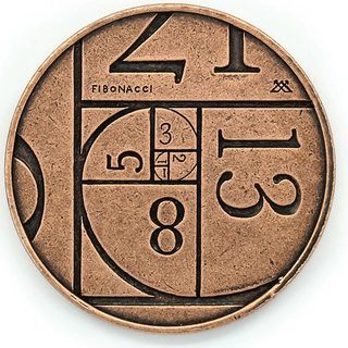 One (1) Copper Fibonacci Coin
