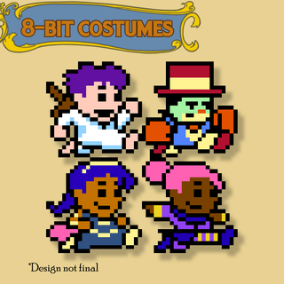 8-bit costumes for the characters