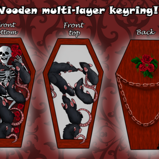 Wooden Coffin Keyring