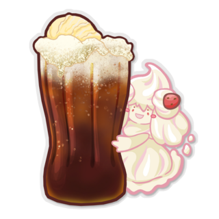 Cola float cream fairy transparent sticker