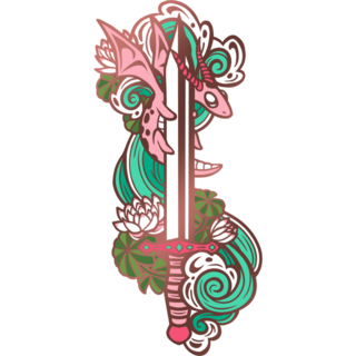 Enamel Pin - Lotus Flower Sword