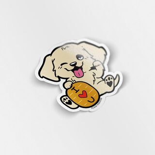 Vinyl Sticker "I Love U" Golden Retriever