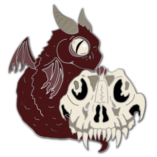 Red Skull Dragon Pin - Haunted