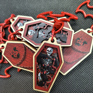 Wooden Coffin Keyring