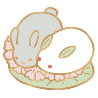 Rabbit Wagashi enamel pin